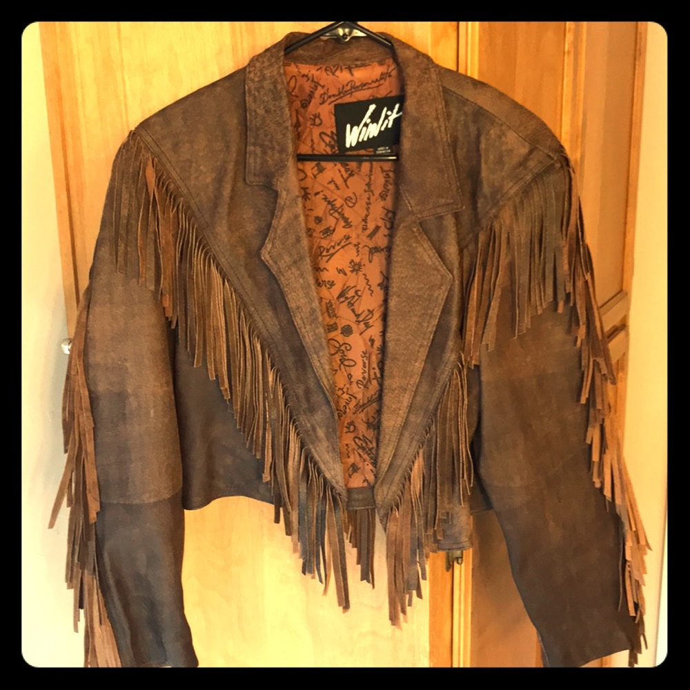 Winlit Fringe Leather Jacket- Vintage